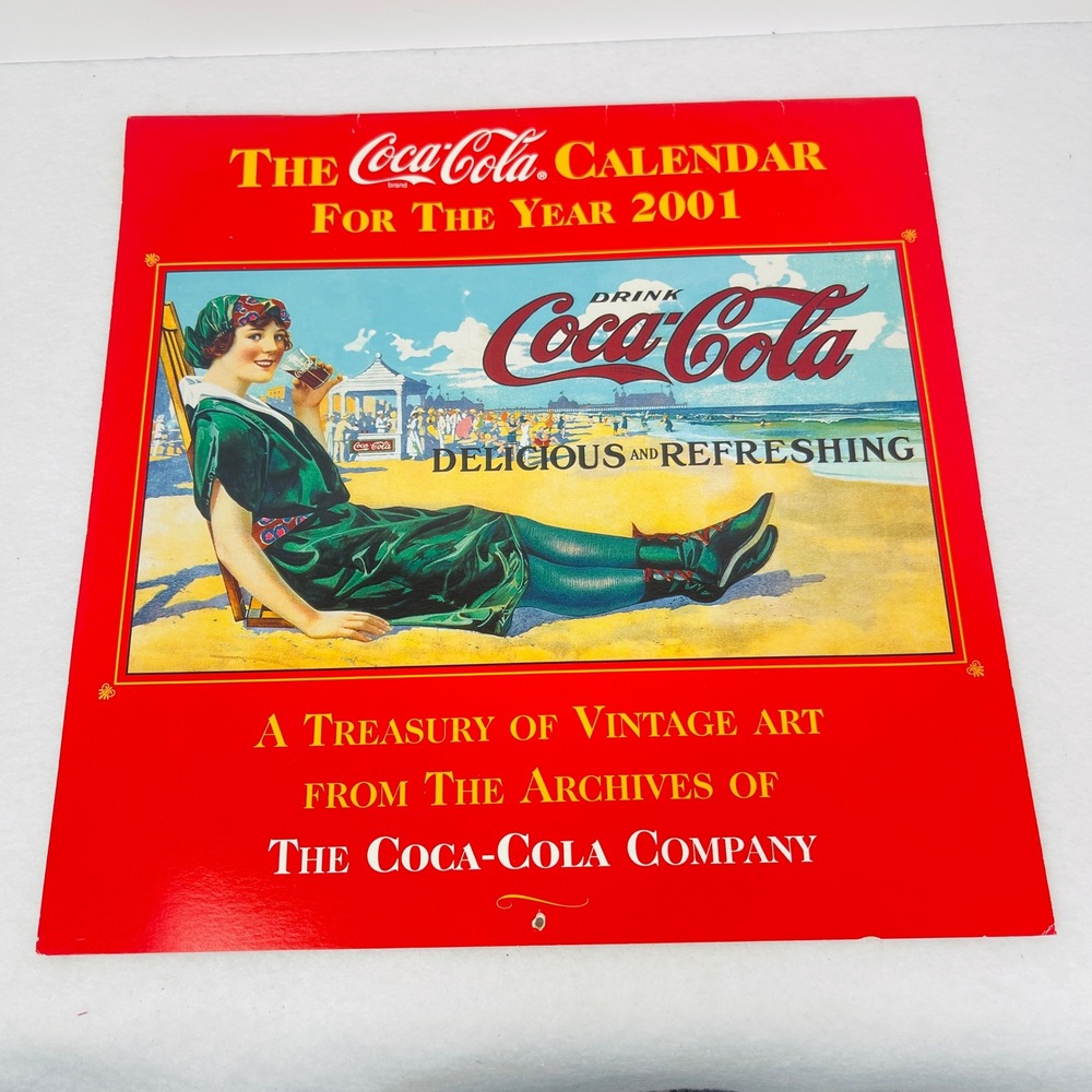 Coca-Cola Calendar 2001 Vintage Art Archives AMCAL Collectible Advertising Red